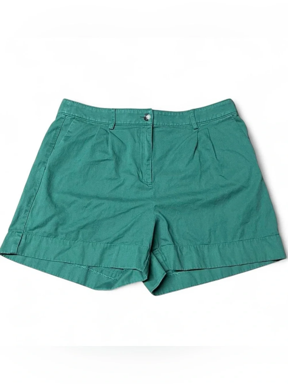 J. Crew Pleated Shorts Green Women's Size 14 Pockets Summer Preppy Mom